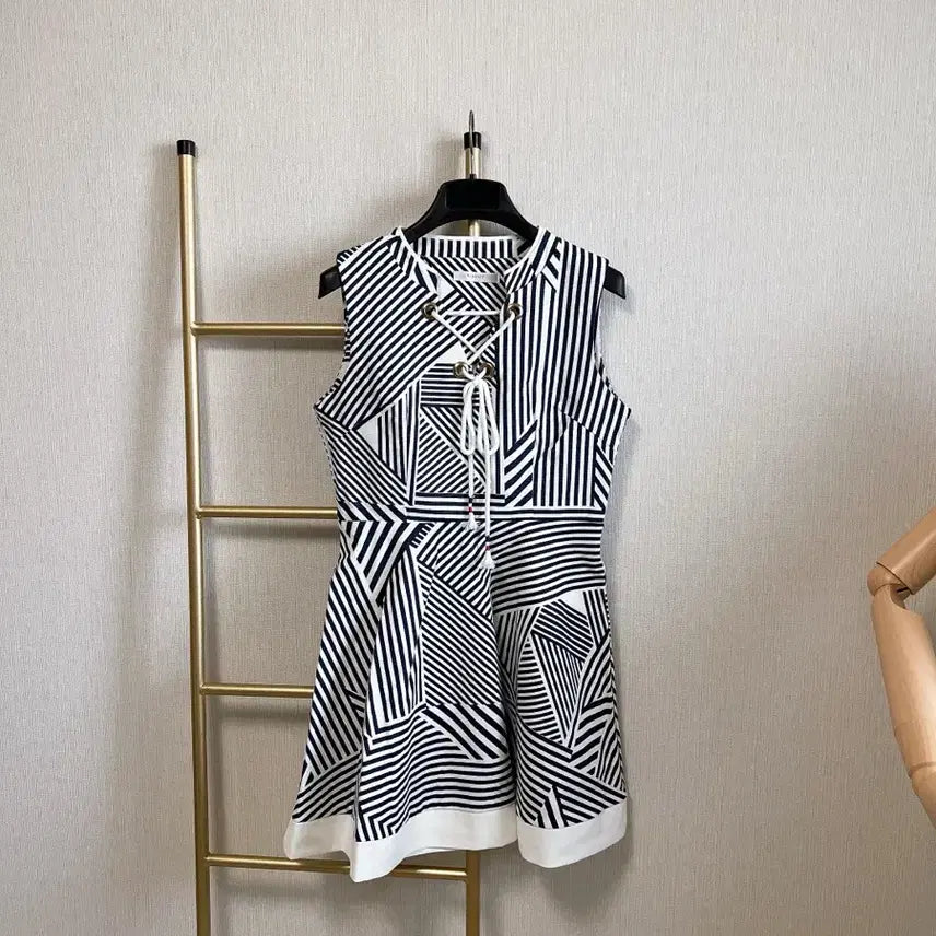 [BUNJANG] Blue Pattern Flare Dress / 블루패턴 플레어원피스