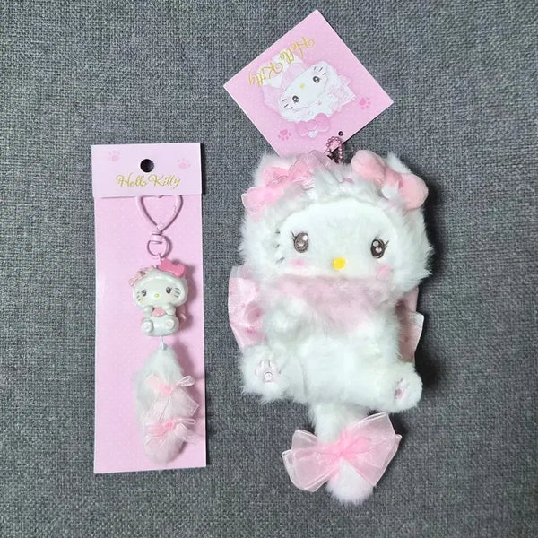 [BUNJANG] Sanrio Hello Kitty Milky Koneko Mascot Doll Tail Keychain Gacha Wedding Bundle Set / 일괄)산리오 헬로키티 밀키 코네코 마스코트 인형 꼬리 키링 가챠 웨딩
