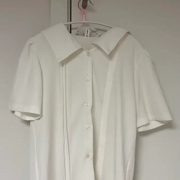 [BUNJANG] White Sailor Collar Short Sleeve Blouse / 화이트 세일러 카라 반팔 블라우스