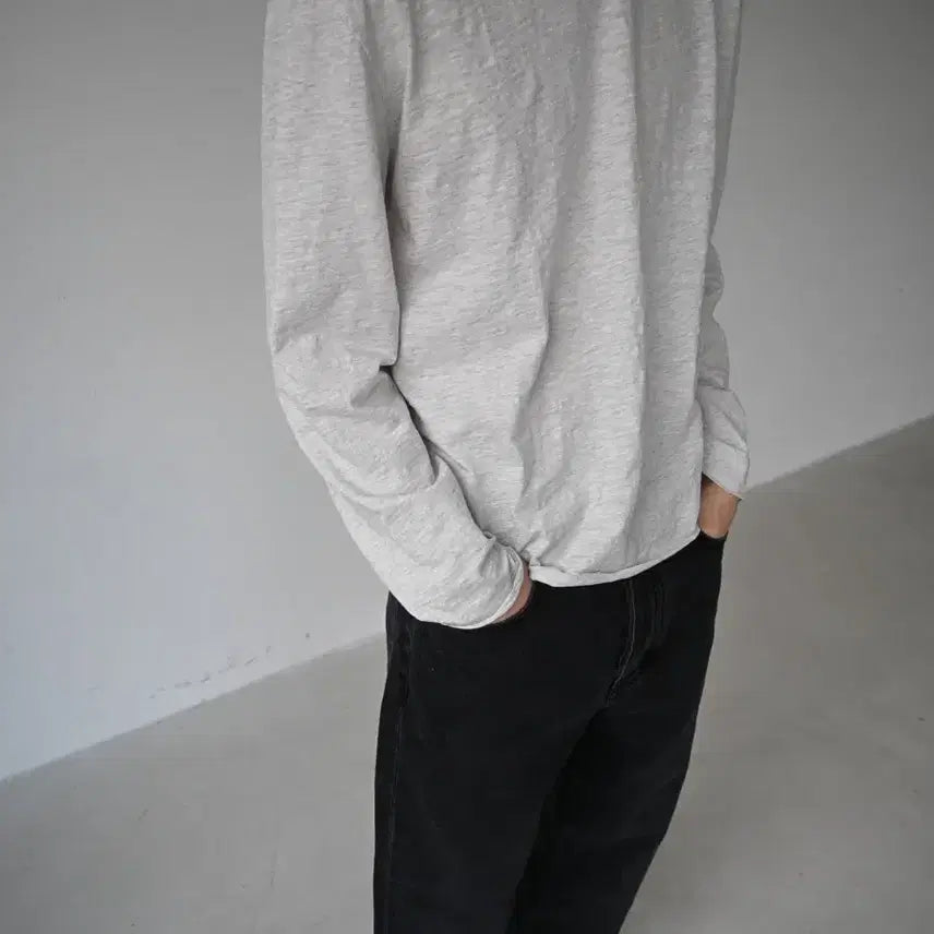 [BUNJANG] Halfscoff Cut Off Long Sleeve (Oatmeal) / 하프시코프 cut off long sleeve (oatmeal)