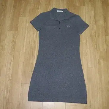 [BUNJANG] Lacoste Mélange Gray Short Sleeve Dress / (55)A1412. 라코스테/레드 반팔원피스