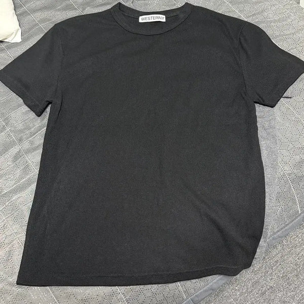 [BUNJANG] Muscle Fit Basic Plain Short Sleeve T-Shirt / (새상품)머슬핏 기본 무지 반팔티