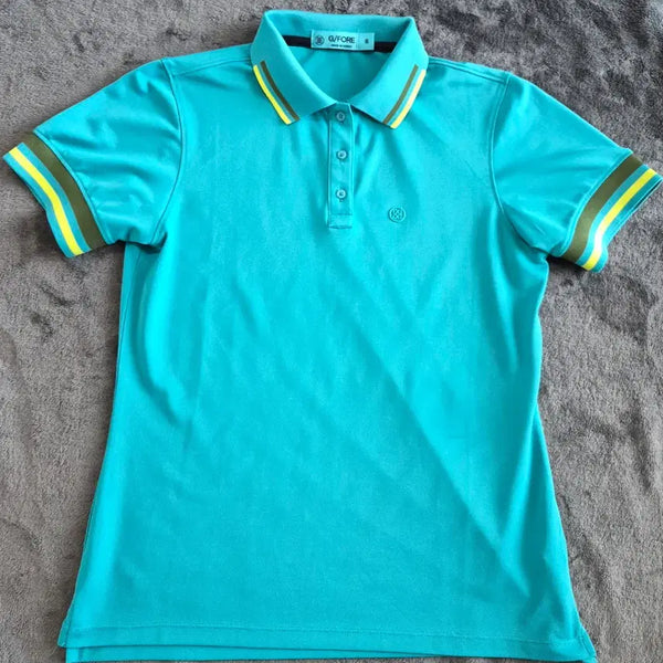[BUNJANG] G/FORE Women's Pique Golf Polo Shirt - Mint Blue/Turquoise - Size S / [정품]지포어 여성 골프 팁 피케 골프 폴로 셔츠 S