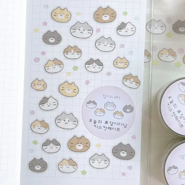 [BUNJANG] Deonginara 'Today's Expression Da-nyang' Kiss Cut Sticker Pack / 덩이나라 오늘의 표정이다냥 키스컷