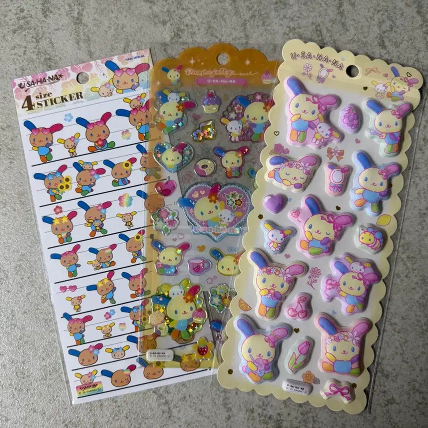 [BUNJANG] Sanrio Usahana Sticker 3-Set / 산리오 우사하나 스티커 3개세트