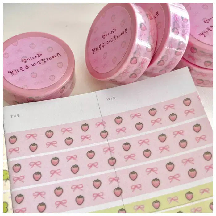 [BUNJANG] Deonginara Strawberry Princess Washi Tape / 덩이나라 딸기공주 마테