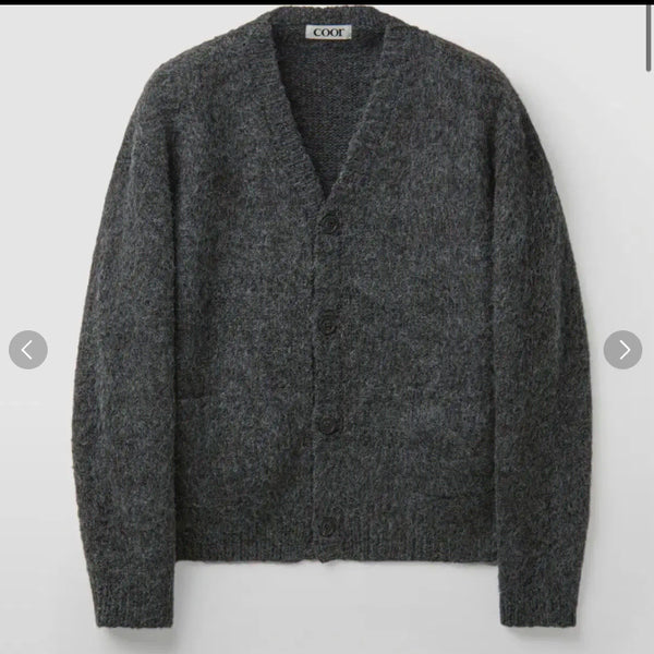 [BUNJANG] COOR Hairy Alpaca V-Neck Cardigan Charcoal M / 쿠어 헤어리 알파카 V넥 가디건 차콜 M사이즈