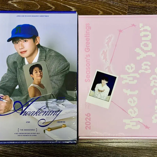 [BUNJANG] Jung Hae In 2025 2026 Season's Greetings Bundle Set Photocard / 정해인 시즌그리팅 (2025,2026)+특전 포카2