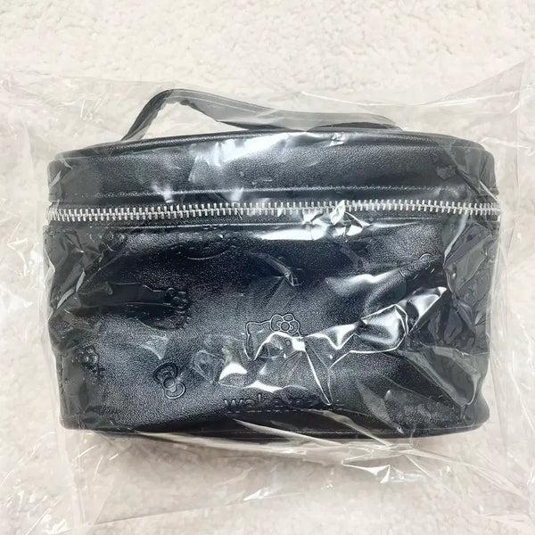 [BUNJANG] WakeMake Hello Kitty Black Leather Pouch / 웨이크메이크 헬로키티 블랙 레더 파우치 새상품