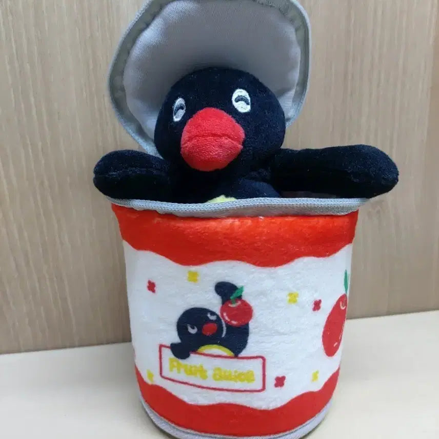 [BUNJANG] Pingu Fruit Juice Can Pouch with Stuffed Toy Charm / 핑구 과일주스 캔 인형 키링