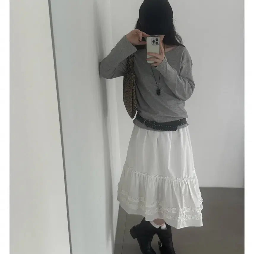 [BUNJANG] Ofyou Midi Frill Kangkang Skirt / Ofyou 미디 프릴 캉캉 스커트