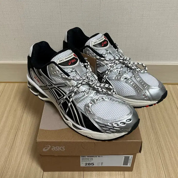 [BUNJANG] Asics Gel Nimbus 10.1 White Black Red Running Shoes / [새제품] [285] 아식스 젤 님버스 10.1 화이트 블랙 레드