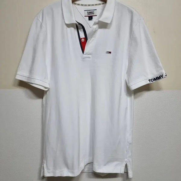 [BUNJANG] Tommy Jeans White Collar Short Sleeve T-Shirt / * 타미진스 카라 반팔 M ~ 100 사이즈 추천