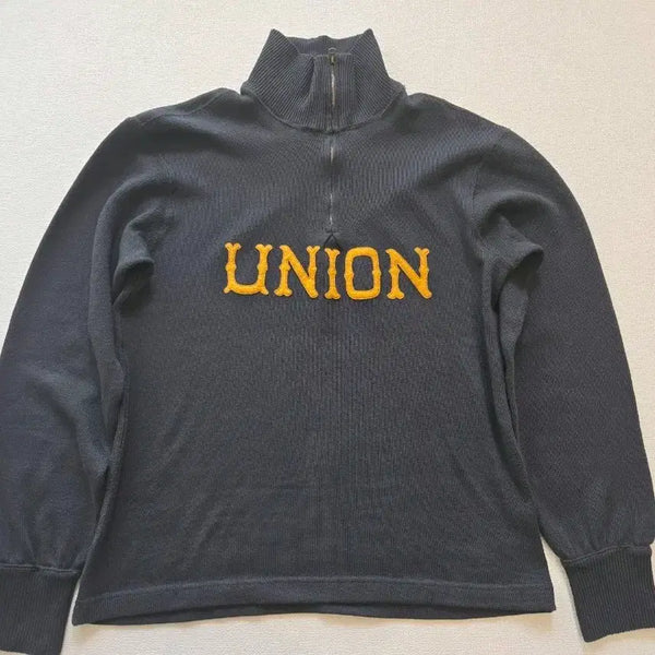 [BUNJANG] RRL Union Appliqué Jersey Quarter Zip Pullover (M) / rrl 유니온 아플리케 저지 쿼터 집 풀오버(M)