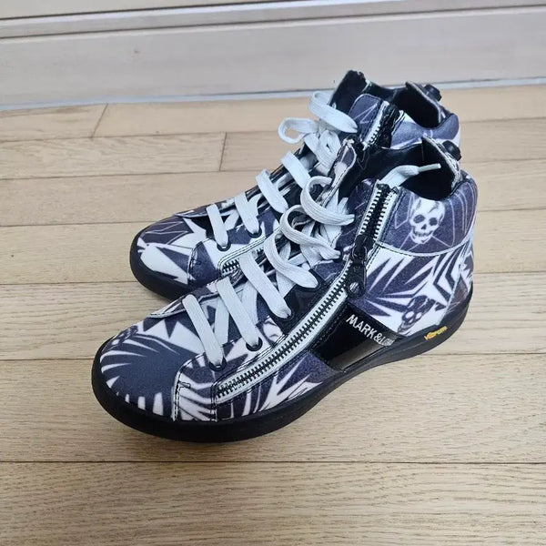 [BUNJANG] Mark & Lona High-Top Sneakers Patterned Athletic Shoes / MARK&LONA 하이탑 스니커즈 패턴 운동화