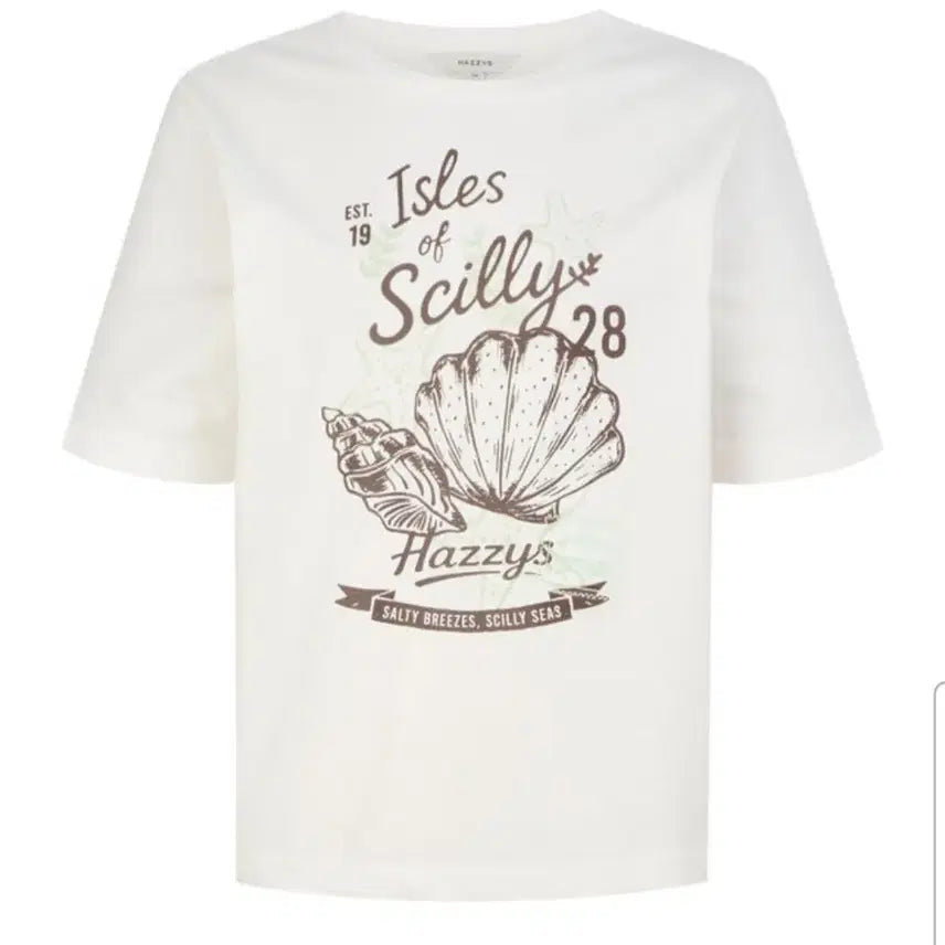 [BUNJANG] Hazzys Ladies 26SS Loose Fit Scilly Short Sleeve T-shirt XS / 헤지스 레이디스 26SS 루즈핏 Scilly 반팔 티셔츠 xs [새상