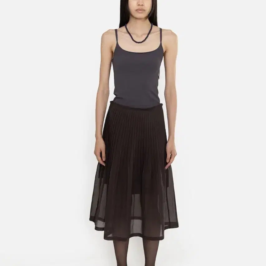 [BUNJANG] Amento 26 SS Pleated Skirt Brown / 아모멘토 26 SS 플리츠 스커트 브라운(새상품)