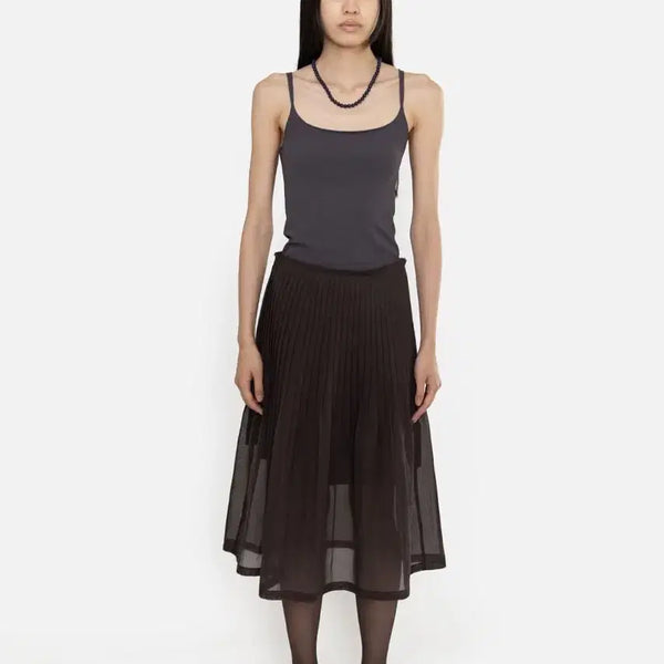 [BUNJANG] Amento 26 SS Pleated Skirt Brown / 아모멘토 26 SS 플리츠 스커트 브라운(새상품)
