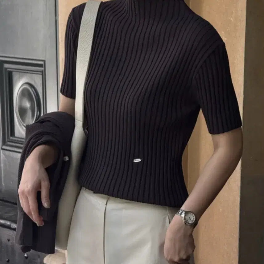 [BUNJANG] Gray Room Ribbed Mock Neck Knit / 그레이룸 리브드 반목니트
