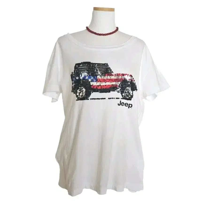 [BUNJANG] Jeep Sequin T-Shirt / Jeep  스팽글 티셔츠