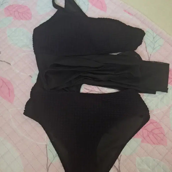 [BUNJANG] MONOSOUL Black One-Shoulder Cut-Out Monokini / MONOSOUL 블랙 원숄더 컷아웃 모노키니