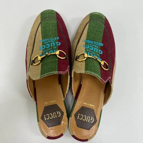 [BUNJANG] Gucci Music Is Mine Princetown Stripe Mules 235 / [정품] 구찌 뮤직 이즈 마인 프린스타운 스트라이프 뮬 235