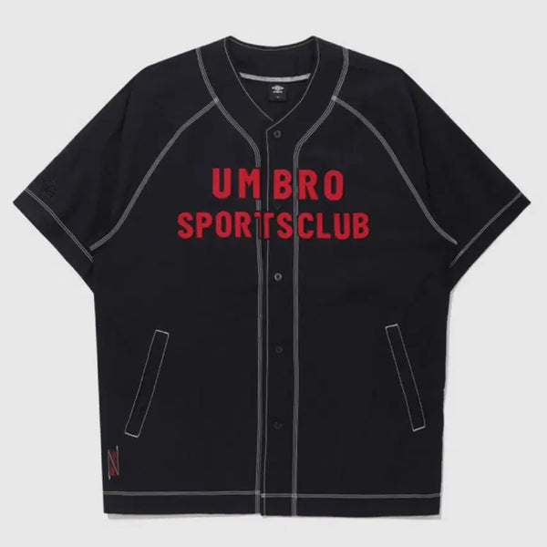 [BUNJANG] Umbro Baseball Short Sleeve Shirt - Black, Size M / 엄브로 베이스볼 반팔 셔츠