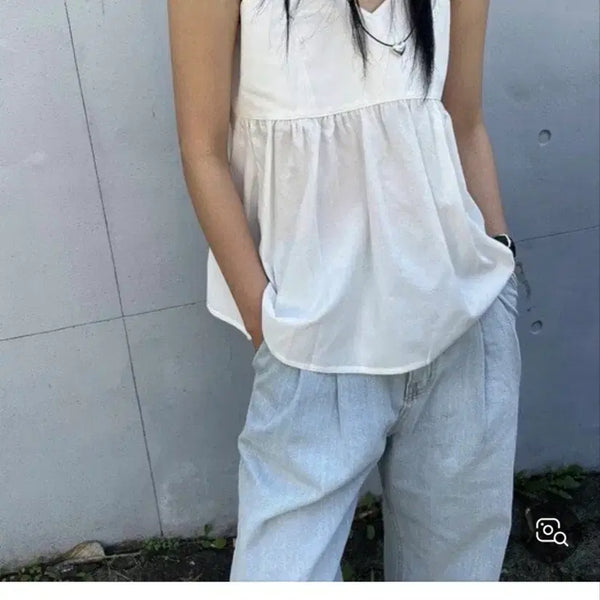[BUNJANG] Adjustable Strap Camisole / 뷔스티에 끈조절 나시