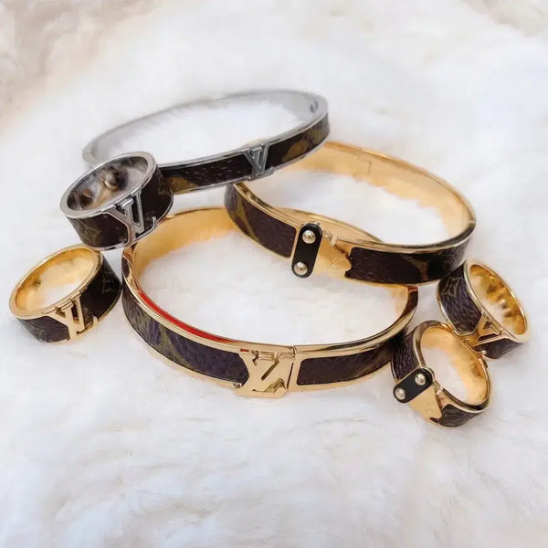 [BUNJANG] Louis Vuitton Authentic Leather Reform Bracelet, Ring / 루이비통 정품 가죽으로 리폼 제작 팔찌,반지 판매합니다.