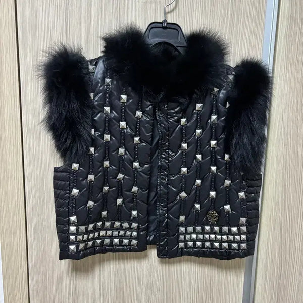 [BUNJANG] Just Cavalli Black Fur Vest / Just Cavalli 블랙 퍼 베스트 40