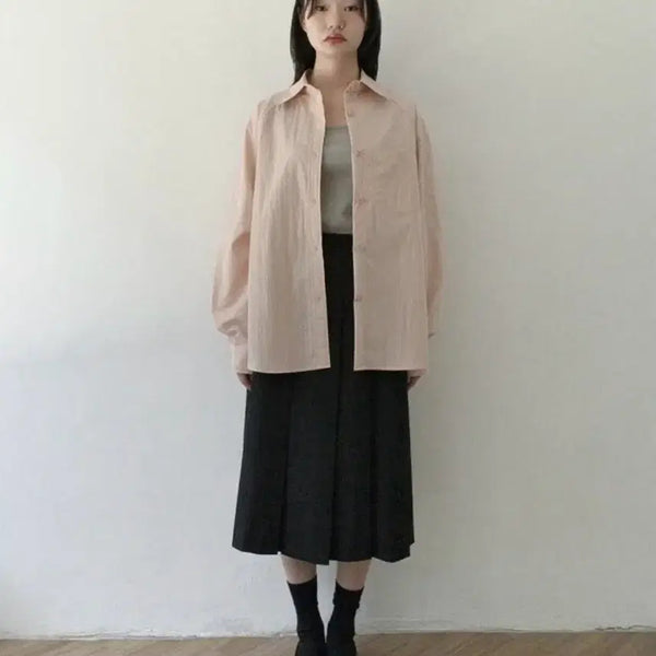 [BUNJANG] Hanoll Coral Oversized Fit Shirt / 한올 코랄 오버핏 셔츠