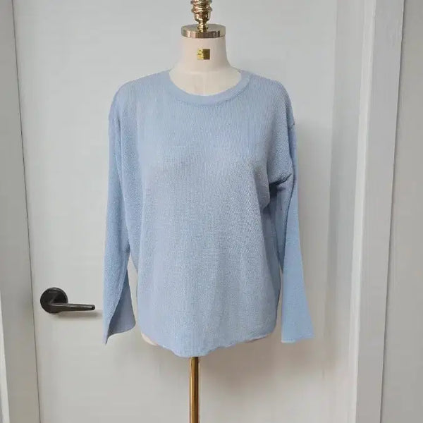 [BUNJANG] Loose Fit Knit Sky Blue Long Sleeve / 루즈핏 니트 하늘 긴팔