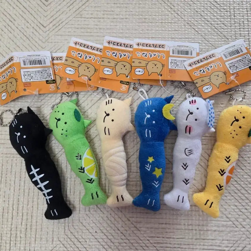 [BUNJANG] Shishamo Nekko Cat Yukio Doll Keyring - 6 Types Available / 시샤모네코 고양이 열빙어 유키오 인형키링 새상품 6종