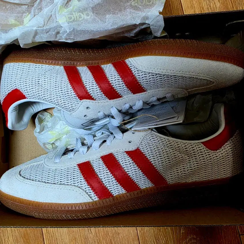 [BUNJANG] Adidas Samba OG Crystal White Pure Love Leather Sneakers / 아디다스 삼바 OG 크리스탈 화이트 프리러브 레드