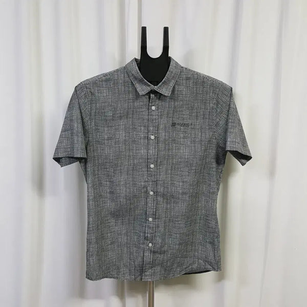 [BUNJANG] Beanpole Sport Men's Plaid Short Sleeve Shirt Size 95 / 빈폴 스포츠 남성 잔체크 반팔 셔츠 95 오일장 0331