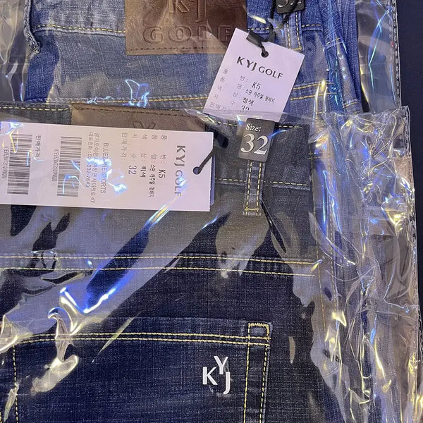 [BUNJANG] KYJ Golf Men's Summer Denim Pants Bundle Set / <여름신상품> KYJ GOLF 남성 여름데님팬츠 2장일괄 (무료배송)