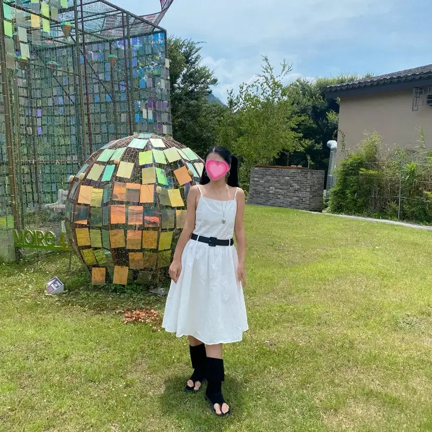 [BUNJANG] White Unique Sleeveless Dress / 화이트 유니크 나시 원피스