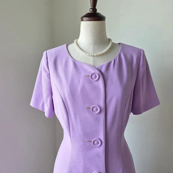 [BUNJANG] Purple Short-Sleeve Dress / 보라 반팔 원피스