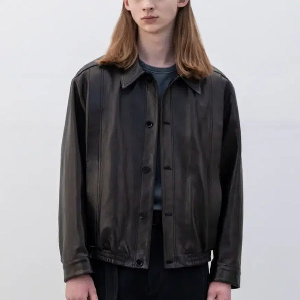 [BUNJANG] In Silence Pointed Collar Lambskin Jacket Black M / 인사일런스 포인티드 칼라 램스킨 자켓