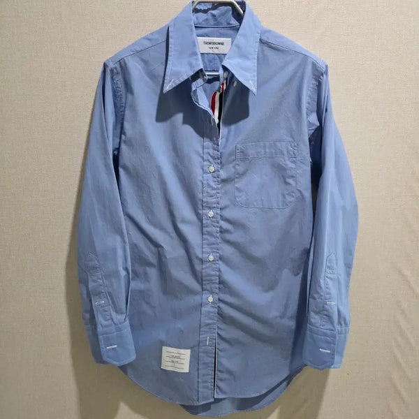 [BUNJANG] Thom Browne Genuine Tricolor Stripe Shirt Blue / 톰브라운 정품 삼선 셔츠 블루