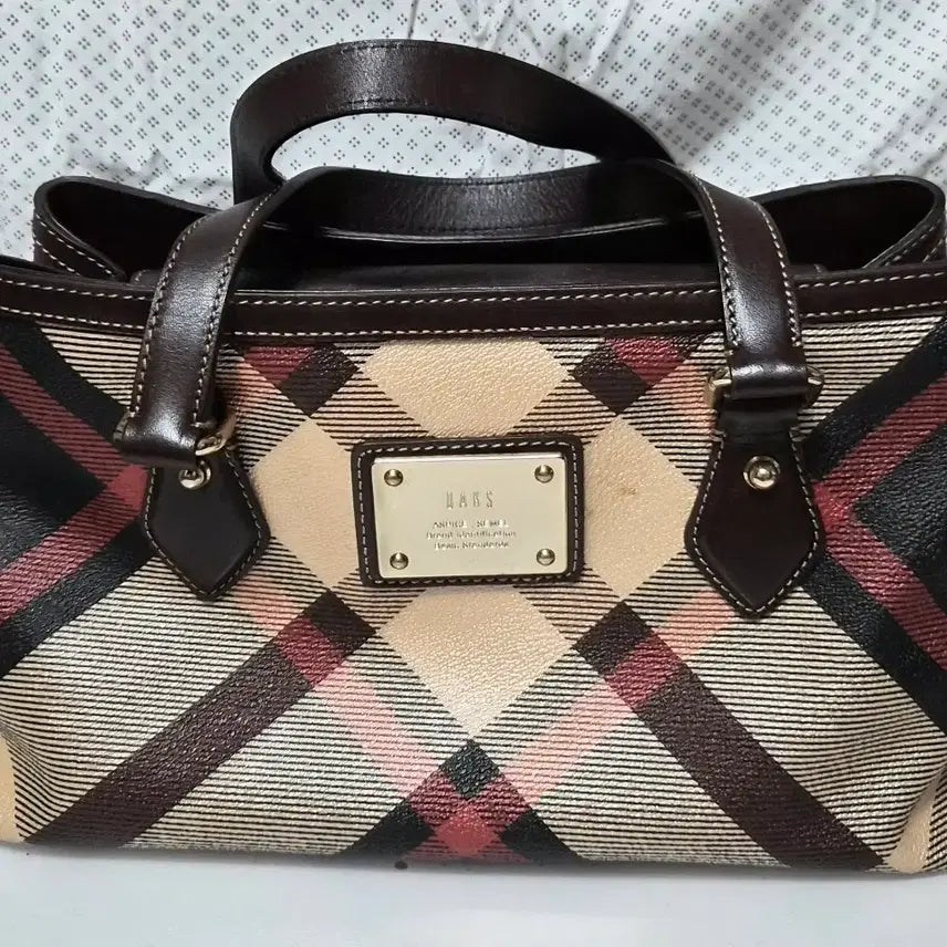 [BUNJANG] Daks Check Pattern Tote Bag / 닥스 체크 패턴 토트백