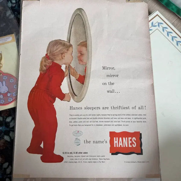 [BUNJANG] 1954 Hanes Vintage Newspaper Advertisement Print / 1954년 빈티지 신문지 광고 지류