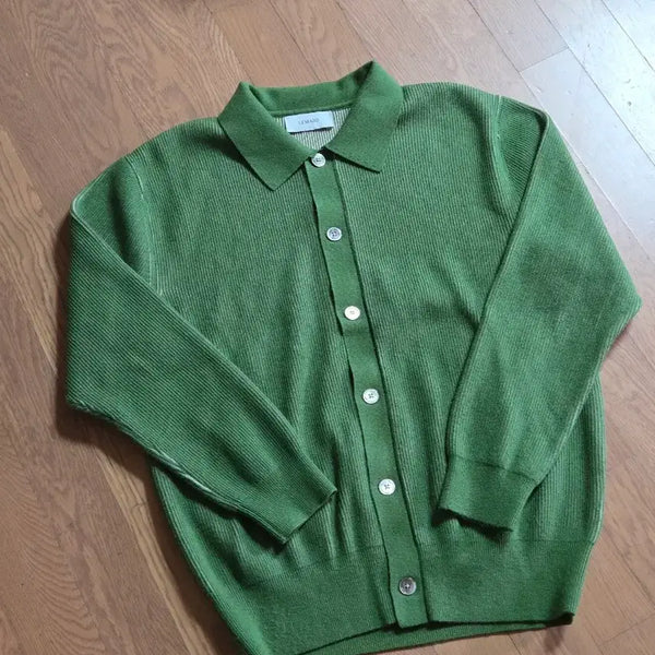 [BUNJANG] LeMads Two-Tone Button Cardigan Knit - Size 2 / 르마드 투톤 단추 카라 니트 2사이즈