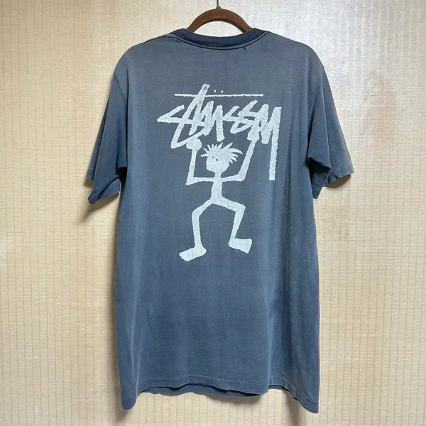 [BUNJANG] 1980s Stussy Warrior Man Graphic T-Shirt XL / 80s 올드 스투시 워리어맨 반팔 티셔츠 XL사이즈