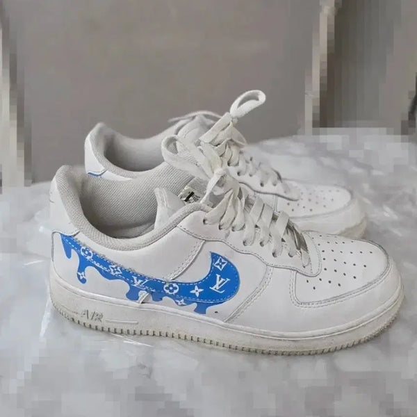 [BUNJANG] Nike Air Force 1 Custom Louis Vuitton Pattern Sneakers / 나이키에어포스1 커스텀/블루