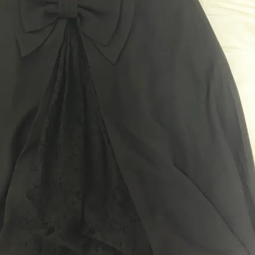 [BUNJANG] Rest Roses Ribbon Lace Black Skirt / 레스트로즈 공겜여주 양지뢰 리본 레이스 블랙 스커트