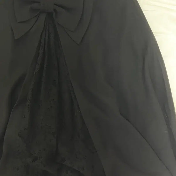 [BUNJANG] Rest Roses Ribbon Lace Black Skirt / 레스트로즈 공겜여주 양지뢰 리본 레이스 블랙 스커트