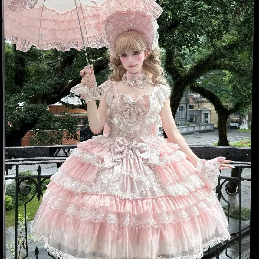 [BUNJANG] Sweet Lolita Wedding Rose Vow Princess Dress / 달콤 로리타 웨딩 로즈 서약 공주 원피스(2컬러)