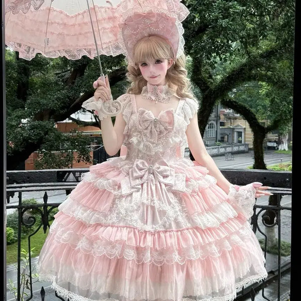 [BUNJANG] Sweet Lolita Wedding Rose Vow Princess Dress / 달콤 로리타 웨딩 로즈 서약 공주 원피스(2컬러)