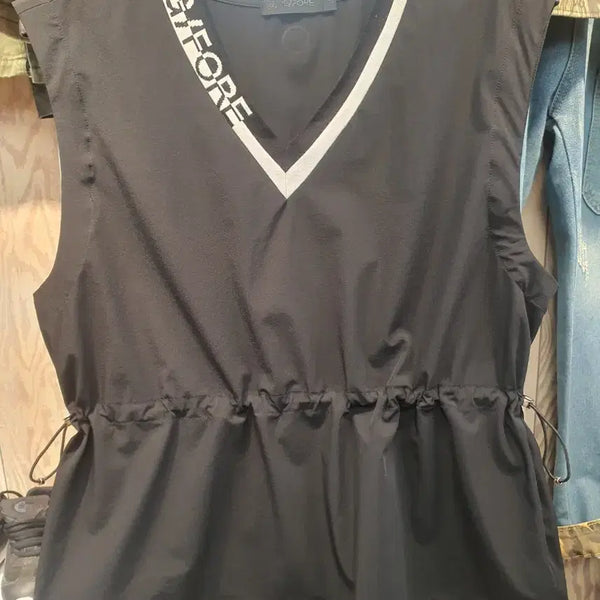 [BUNJANG] G/FORE Women's V-Neck String Woven Vest Black / [정품] 지포어 여성 V넥 스트링 우븐 베스트 블랙 (S)